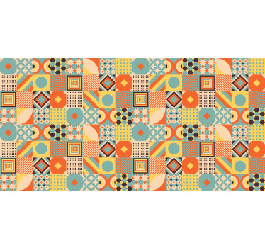 Estor enrollable habitación azulejos coloridos - TenVinilo