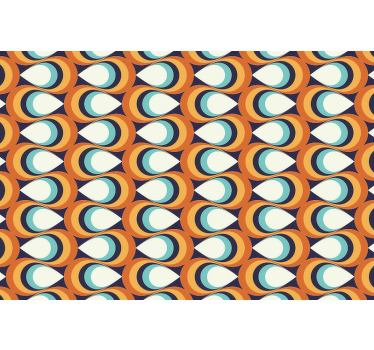 Estor enrollable habitación círculos puntiagudos 70s - TenVinilo