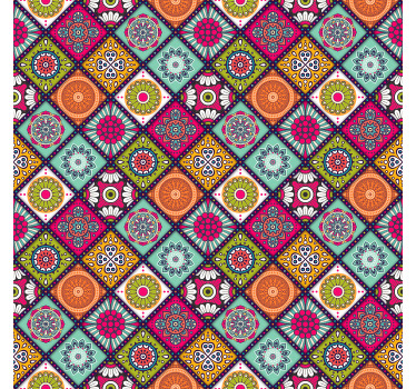 Estor enrollable habitación patrón mandala colorido - TenVinilo