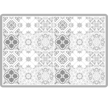 Blind bedroom with moroccan gray tile pattern - TenStickers
