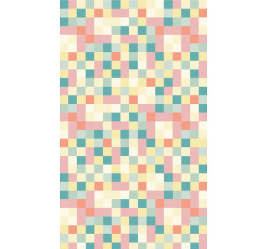 Store enrouleur chambre carrés pastel colorés - TenStickers
