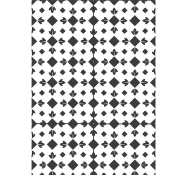 Estor enrollable habitación baldosas en blanco y negro - TenVinilo