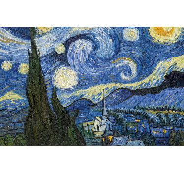 Estor enrollable habitación noche estrellada de van gogh - TenVinilo