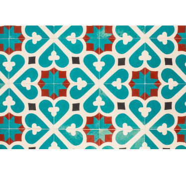 Estor enrollable habitación suelo de baldosas marrones - TenVinilo