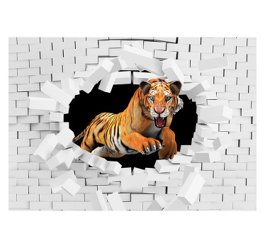 Estor enrollable blanco tigre 3d - TenVinilo