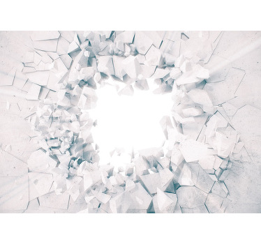 Estor enrollable blanco formas geométricas explosivas - TenVinilo