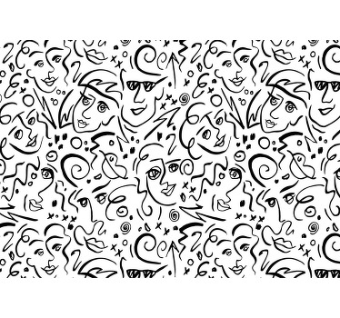 Estor enrollable blanco arte graffiti en blanco y negro - TenVinilo