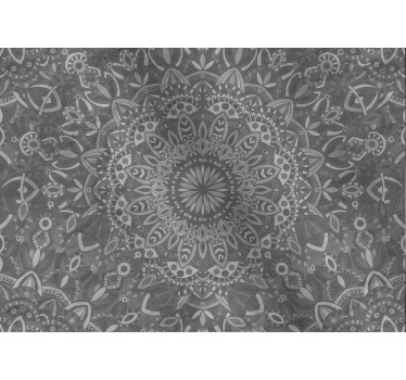 Estore de rolo cinzento com padrão mandala intricado - TenStickers