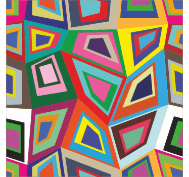 Vintage roller blind in vibrant abstract squares - TenStickers
