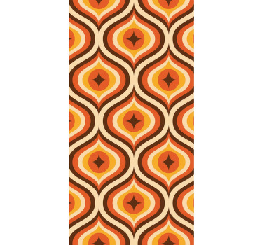 Vintage roller blind with 70s orange design - TenStickers