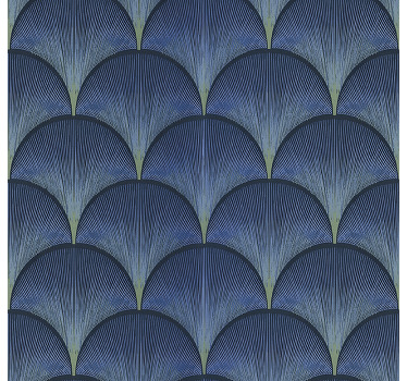 Vintage roller blind 1920s art deco blue fans - TenStickers