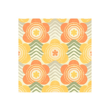 Vintage roller blind with 1970s blooming retro pattern - TenStickers