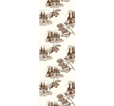 Vintage stor perde - fransız eyalet kırsal yaşam deseni - TenStickers