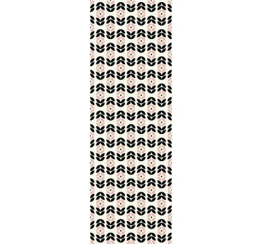 Vintage stor perde pembe geometrik çiçek deseni - TenStickers
