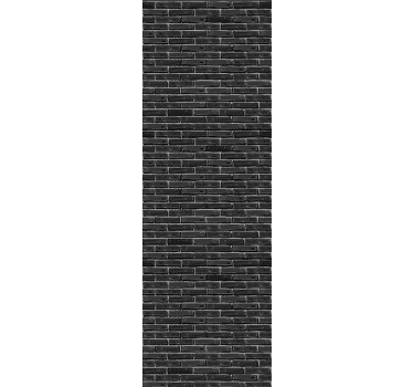 Vintage stor perde - koyu gri taş tuğla deseni - TenStickers