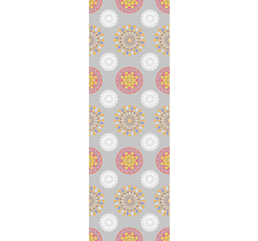 Vintage stor perde renkli mandala daireler - TenStickers