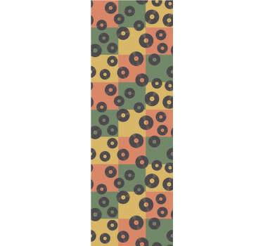 Rollo fenster vintage mit buntem schallplattenmuster - TenStickers