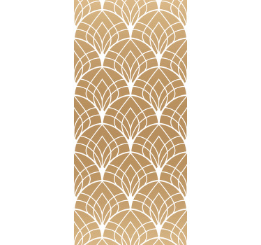 Rollo fenster vintage mit muster in weiß und gold - TenStickers