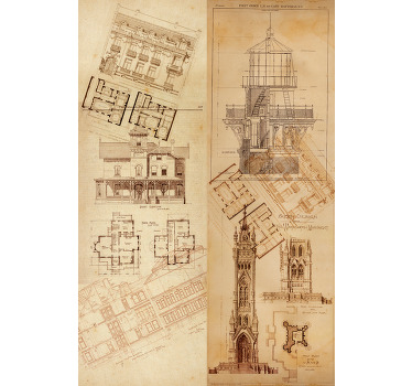 Rollo fenster vintage tapete architektonische perle - TenStickers