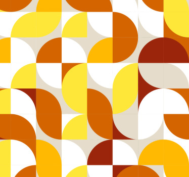 Rollo fenster vintage im vintage stil orange und gelb - TenStickers