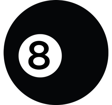 Black blind billiard ball number 8 - TenStickers
