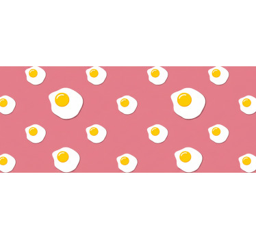 Pink roller blind with fried eggs design - TenStickers