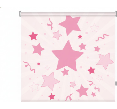 Pink roller blind with large pink stars - TenStickers