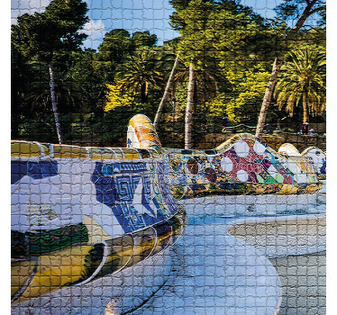 Living room roller blind with park güell views - TenStickers