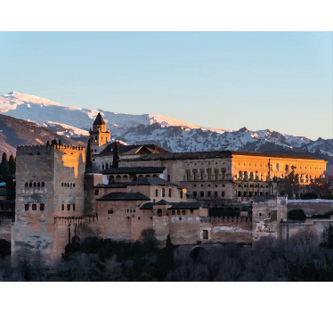 Living room roller blind alhambra at dusk - TenStickers