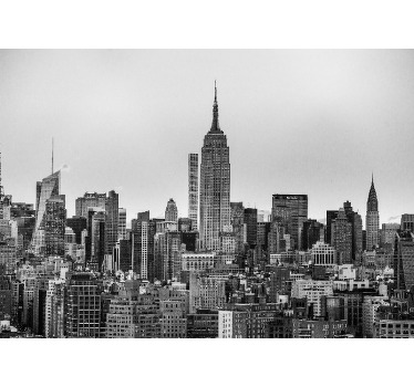 Living room blind featuring black and white nyc art - TenStickers