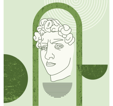 Living room blind featuring minimalist david sculpture - TenStickers