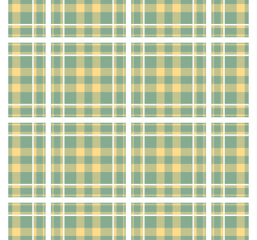 Living room blind in yellow, green and white gingham - TenStickers