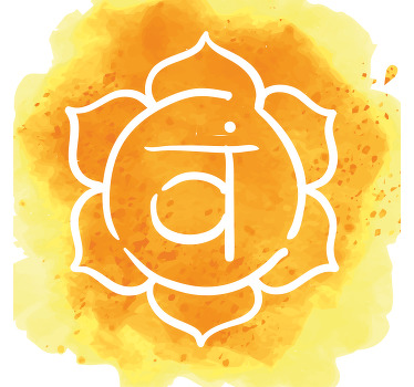 Living room blind with beautiful sacral chakra symbol - TenStickers