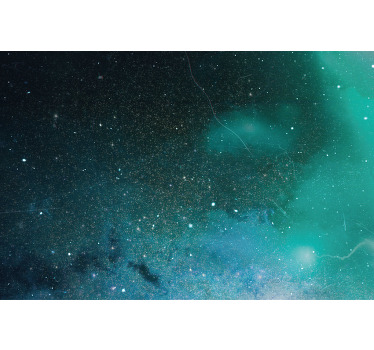 Living room blind blue and green meteor shower - TenStickers