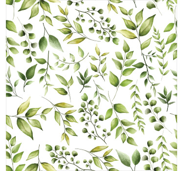 Living room blind watercolor eucalyptus leaves - TenStickers