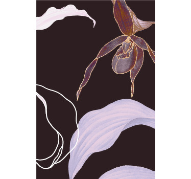 Living room blind african style purple orchid flower - TenStickers