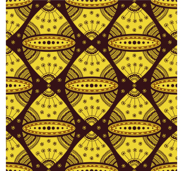 Living room blind african style yellow pattern - TenStickers
