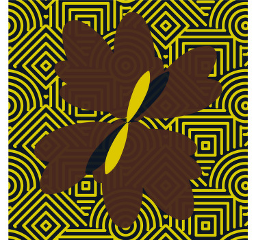 Living room blind in african brown and yellow design - TenStickers