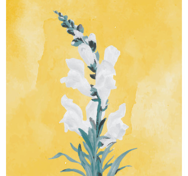 Living room blind with white flowers on yellow - TenStickers