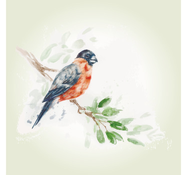Living room blind featuring pastel bird on branch - TenStickers