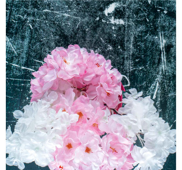 Living room blind with pink artistic flower design - TenStickers