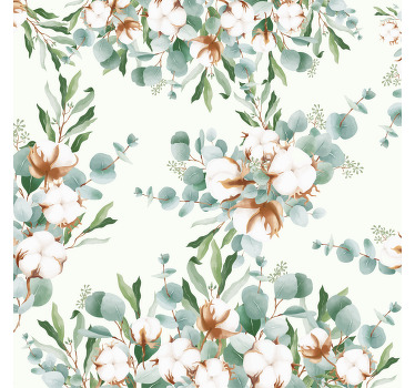 Living room blind in shabby chic cotton plants - TenStickers