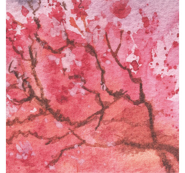 Pastel cherry blossoms on abstract living room blind - TenStickers