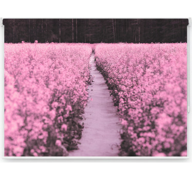 Living room blind in elegant rosa flower meadow - TenStickers