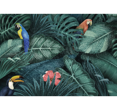Living room roller blind bright exotic jungle - TenStickers