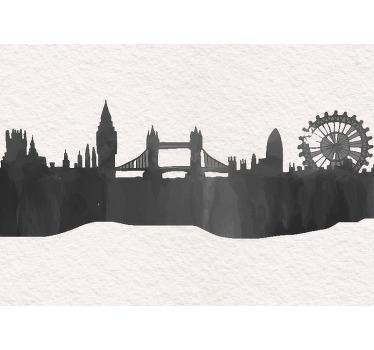 Living room roller blind oxford uk skyline black - TenStickers