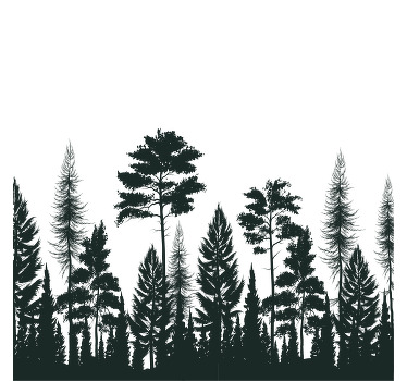 Living room roller blind pine trees silhouette - TenStickers