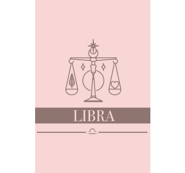 Living room roller blind libra pink zodiac design - TenStickers