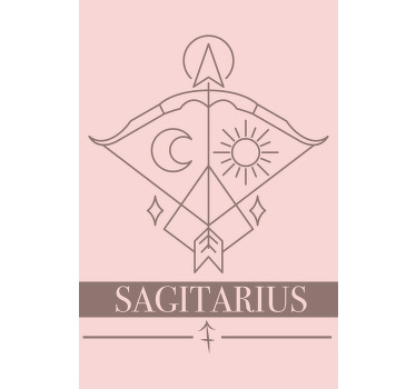 Living room roller blind sagittarius pink zodiac design - TenStickers