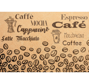 Beige roller blind loving italian coffee - TenStickers